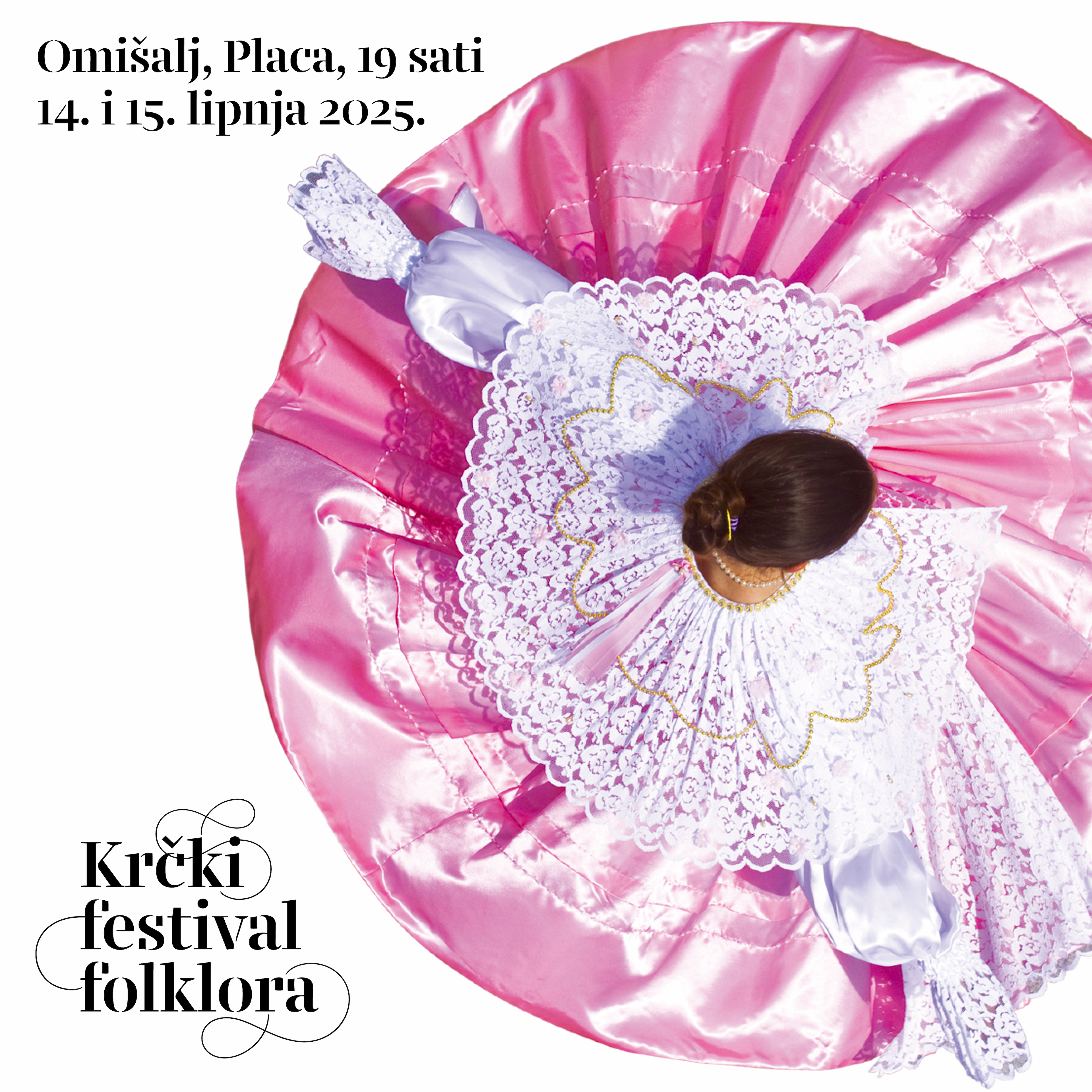 plakat sa ženskom nošnjom iz Omišlja i navedenim datumima